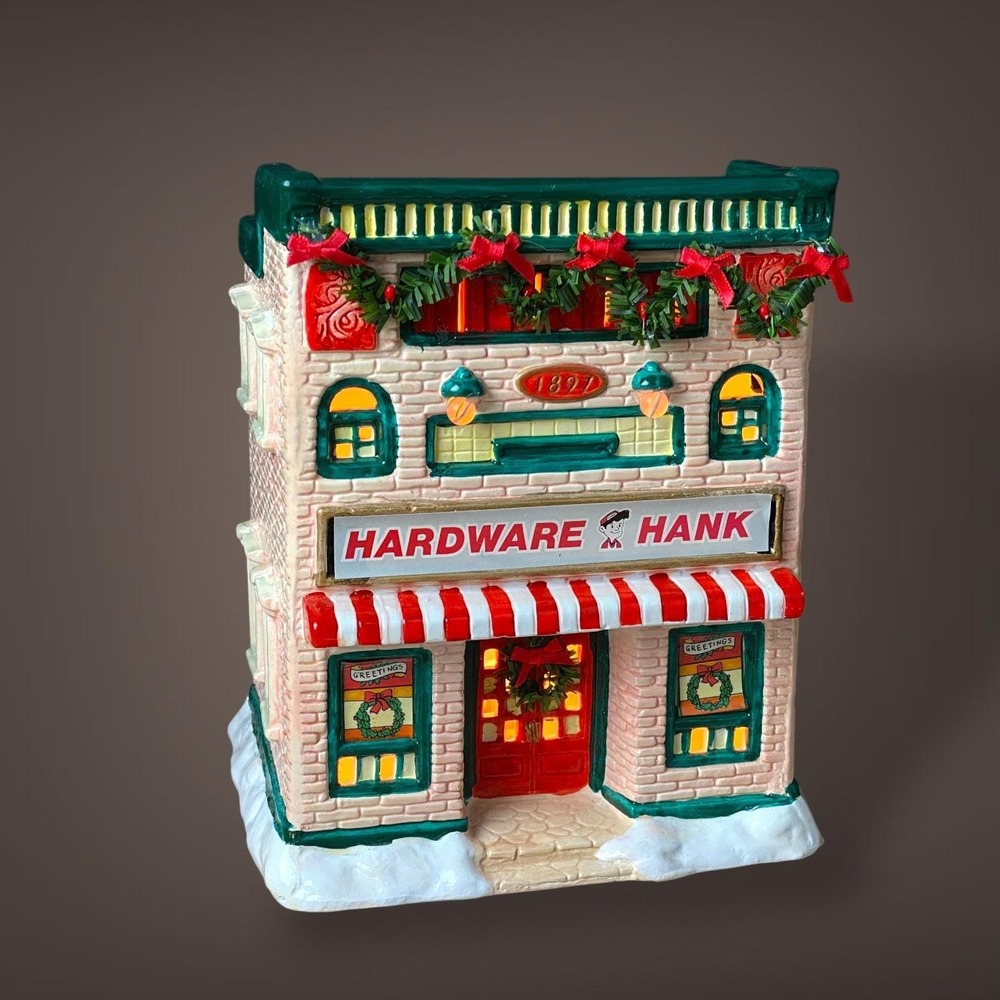 Hardware Hank Store Lighted Christmas Village 1992 Mainstreet Vintage